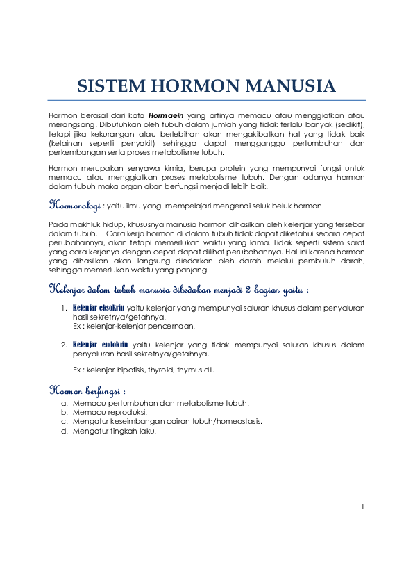 Fungsi Hormon Jurnal