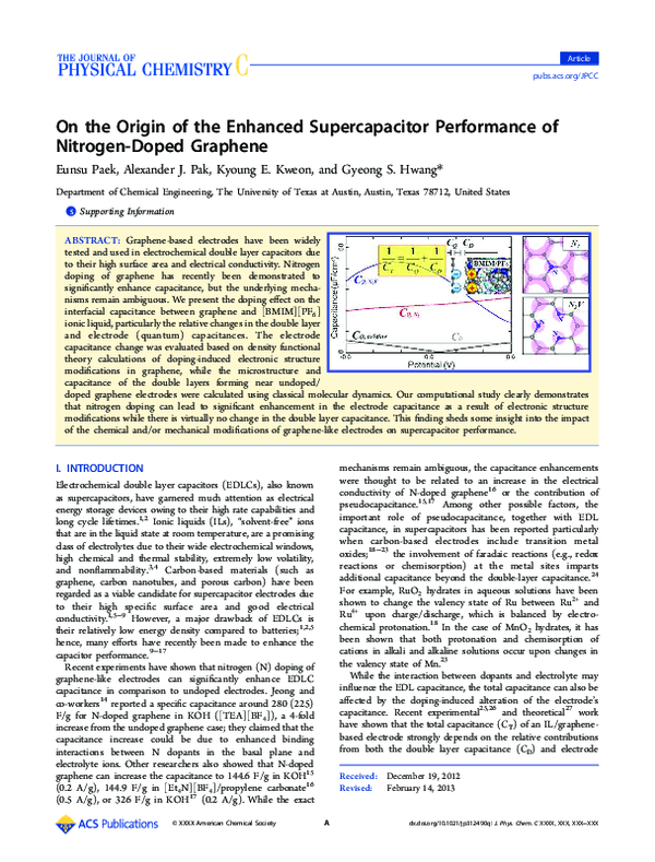 (PDF) On the origin of the enhanced supercapacitor performance of ...