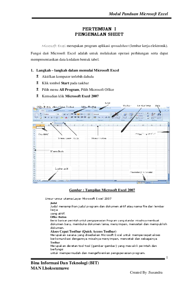 Panduan Microsoft Excel Pdf