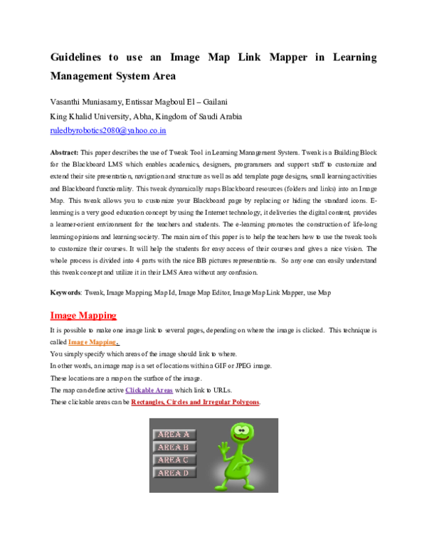 (PDF) Guidelines to use an Image Map Link Mapper in Learning Management ...