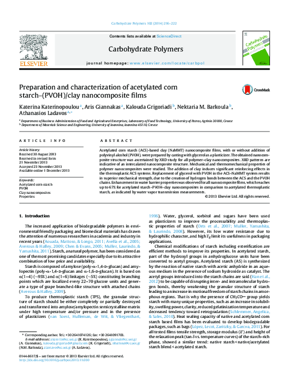 (PDF) Preparation and characterization of acetylated corn starch–(PVOH ...
