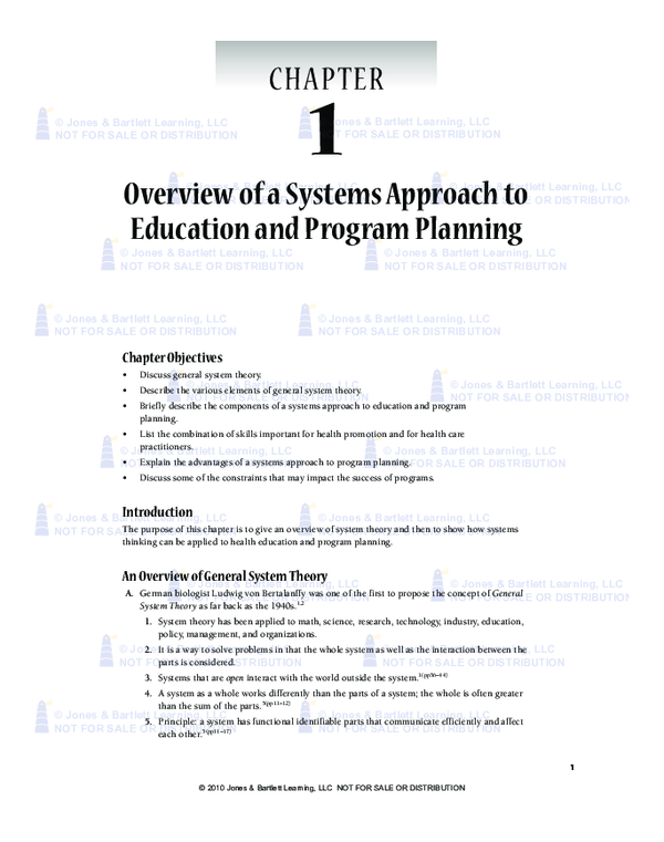 (PDF) Overview of a Systems Approach to Education and Program Planning