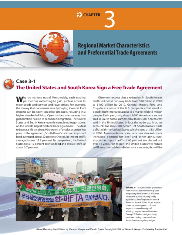 (PDF) Case 3-1 The United States and South Korea Sign a Free Trade ...