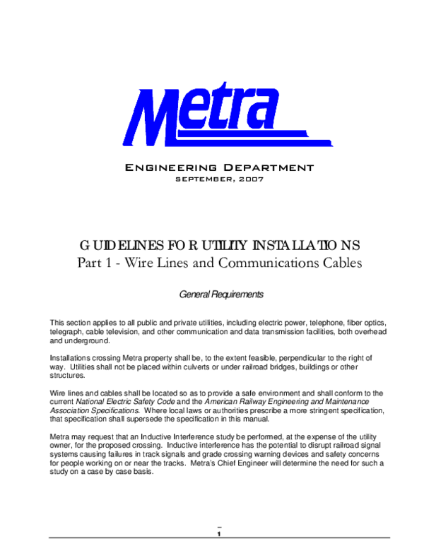 (PDF) Engineering Department GUIDELINES FOR UTILITY INSTALLATIONS Part ...