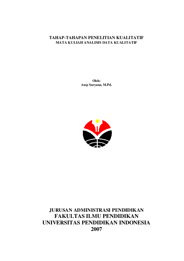 TAHAP-TAHAPAN PENELITIAN KUALITATIF MATA KULIAH ANALISIS DATA