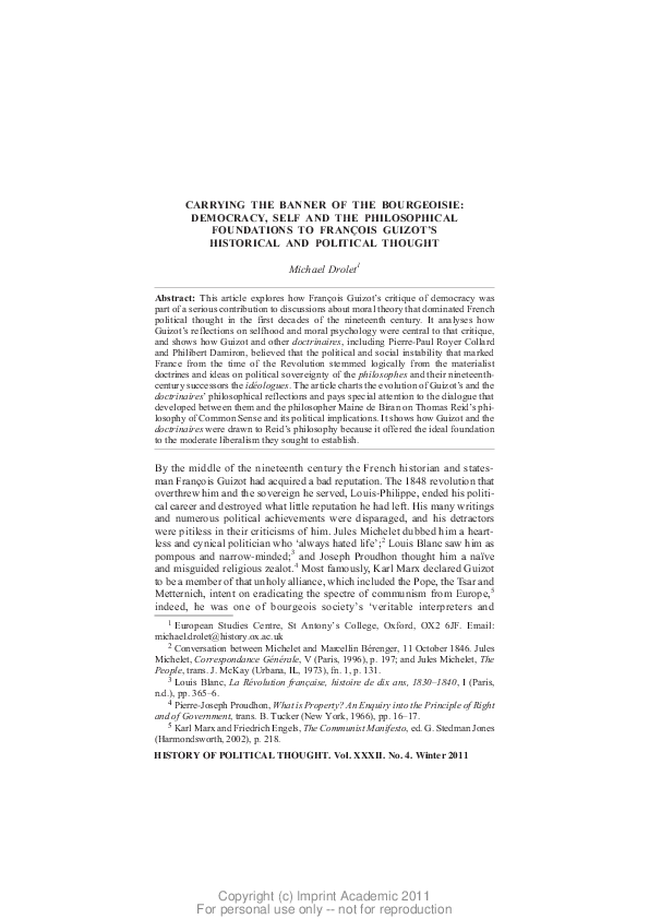 Pdf Carrying The Banner Of The Bourgeoisie Democracy Self And