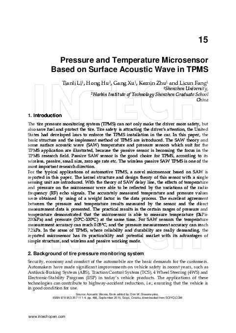 (PDF) Pressure and Temperature Microsensor Based on Surface Acoustic ...