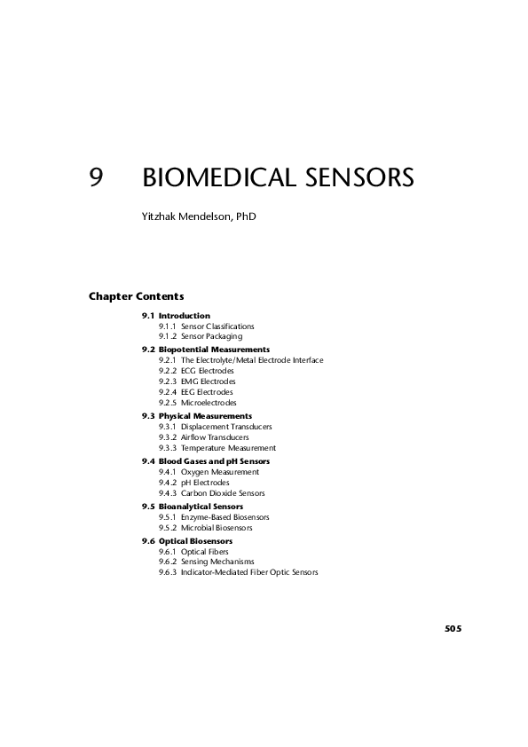 (PDF) 9 BIOMEDICAL SENSORS YouYin Chen Academia.edu