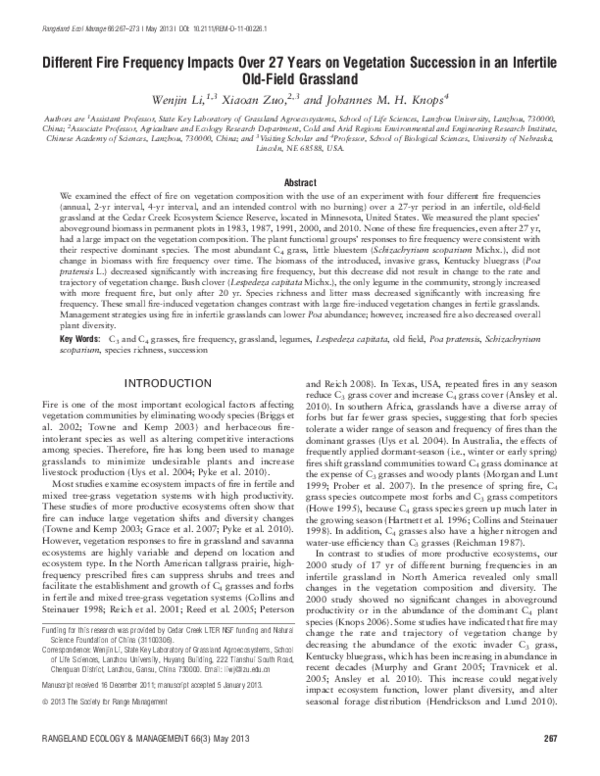 Pdf Rangeland Ecology Management Wenjin Li Academia Edu