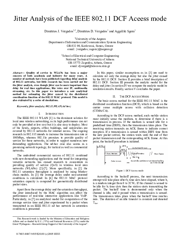 (PDF) Jitter Analysis of the IEEE 802.11 DCF Aceess mode