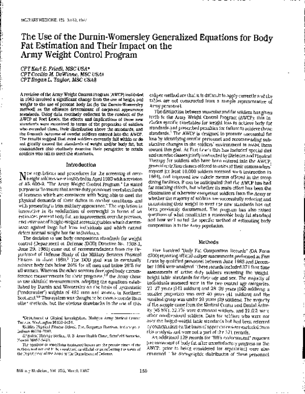 (PDF) The use of the Durnin-Womersley generalized equations for body ...