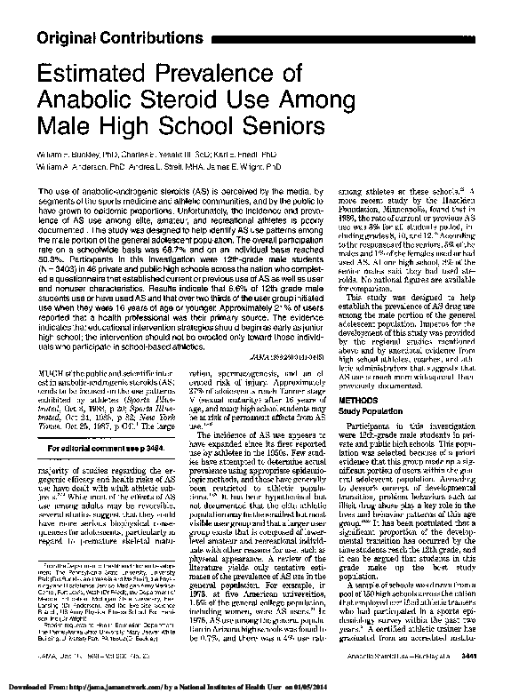 (PDF) Estimated prevalence of anabolic steroid use among male high ...
