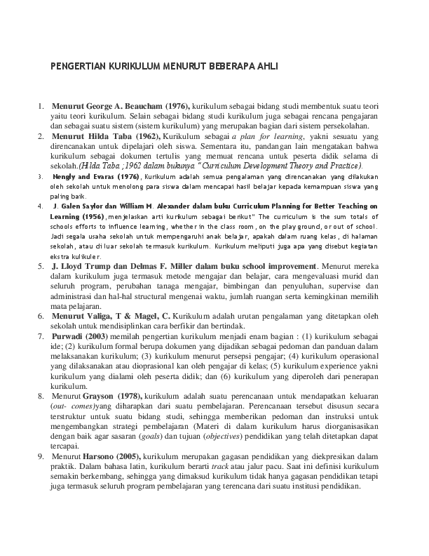 Pengertian Kurikulum 2013 Menurut Para Ahli Pdf - Cari Jawaban