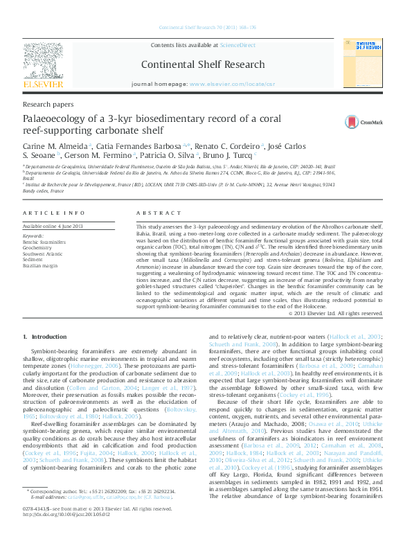 (PDF) Continental Shelf Research Almeida Seoane etal 1s2 0