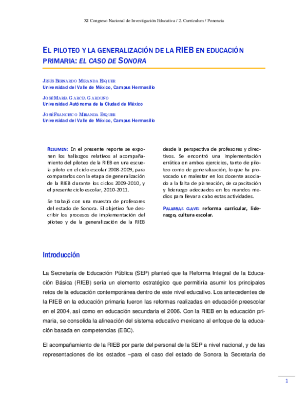 (PDF) XI Congreso Nacional de Investigación Educativa