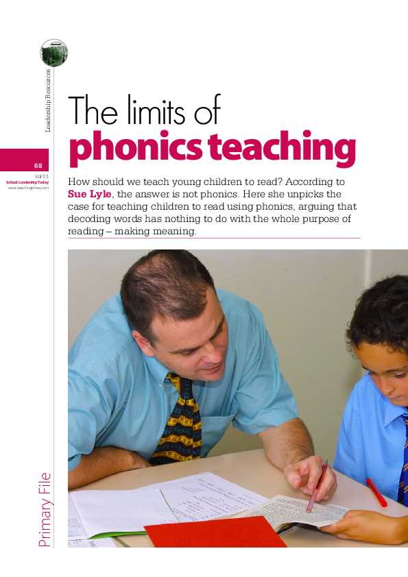 Pdf The Limit Of Phonics Sue Lyle Academiaedu - 