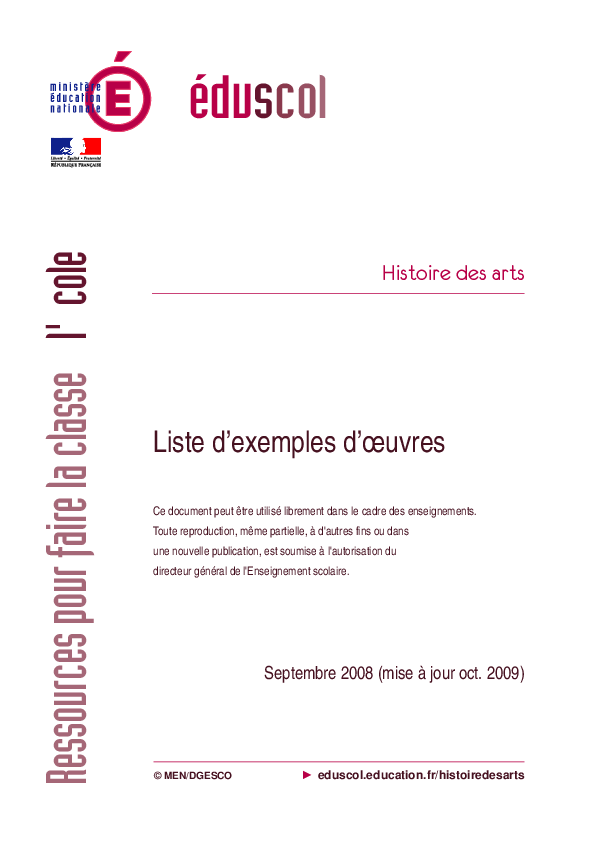 PDF Télécharger liste des 7 arts Gratuit PDF | PDFprof.com