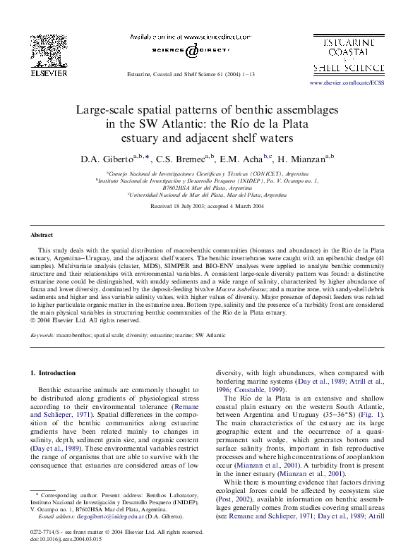 (PDF) Large-scale spatial patterns of benthic assemblages in the SW ...