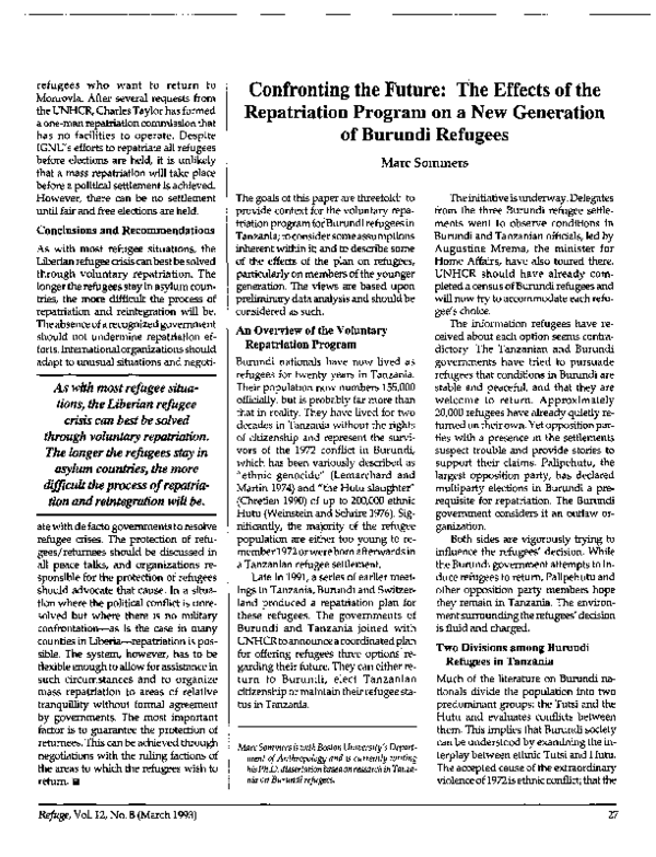 (PDF) Confronting the Future: The Effects of the Repatriation Program ...
