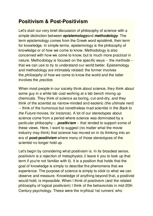 Importance of positivism image