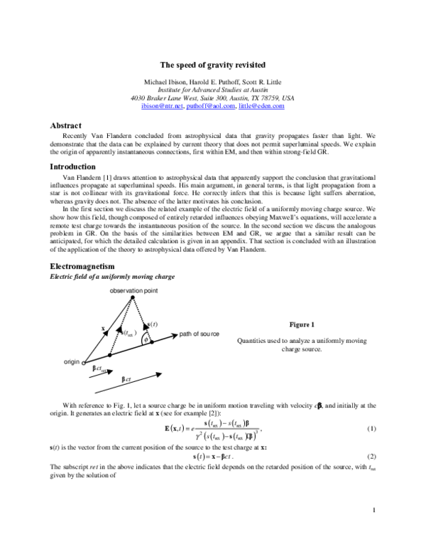  pdf the speed of gravity revisited