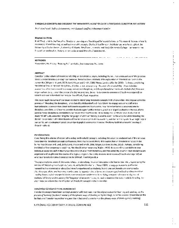 Wardle and downs threshold concepts picture