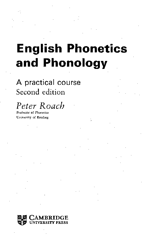(PDF) Peter Roach English phonetics and Phonology