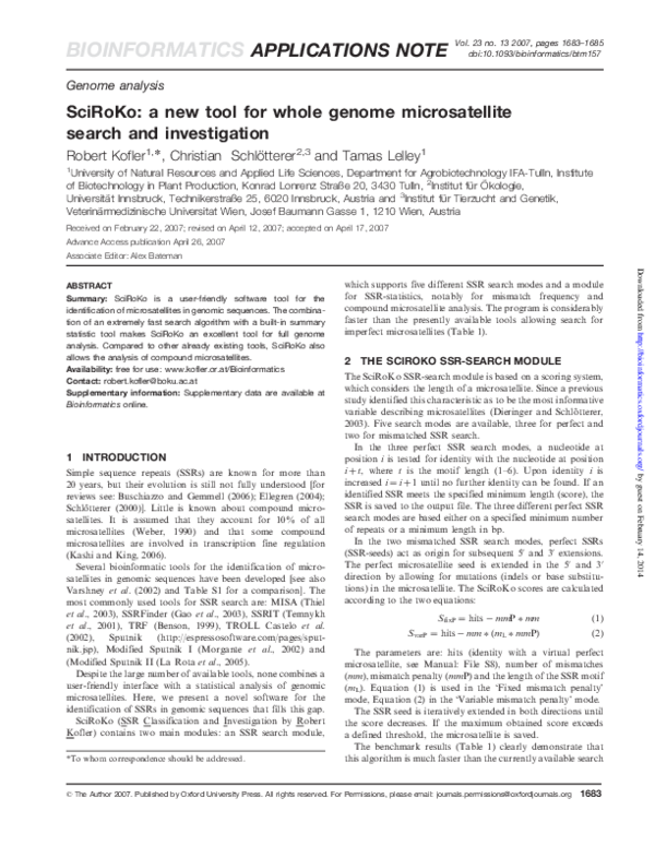 (PDF) SciRoKo: a new tool for whole genome microsatellite search and ...