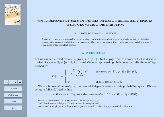(PDF) Go back Full Screen Close Quit ON INDEPENDENT SETS IN PURELY ...