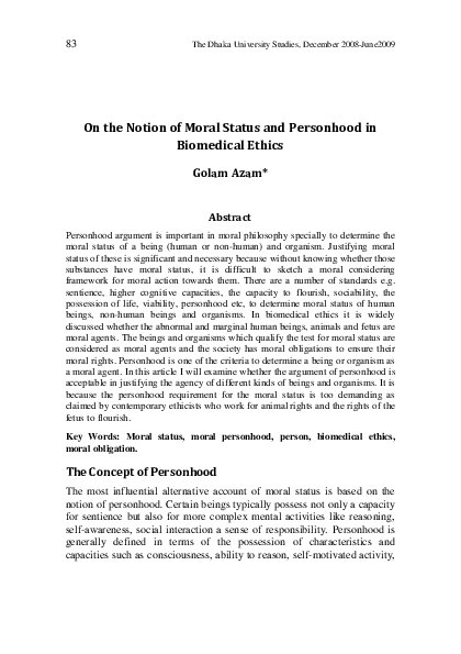 Moral status essay image