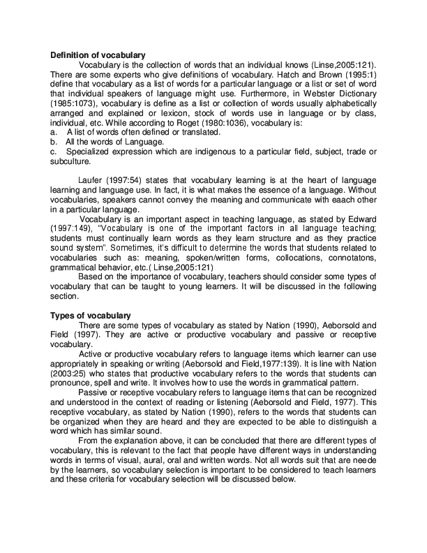 (DOC) Definition of vocabulary tintari jr Academia.edu