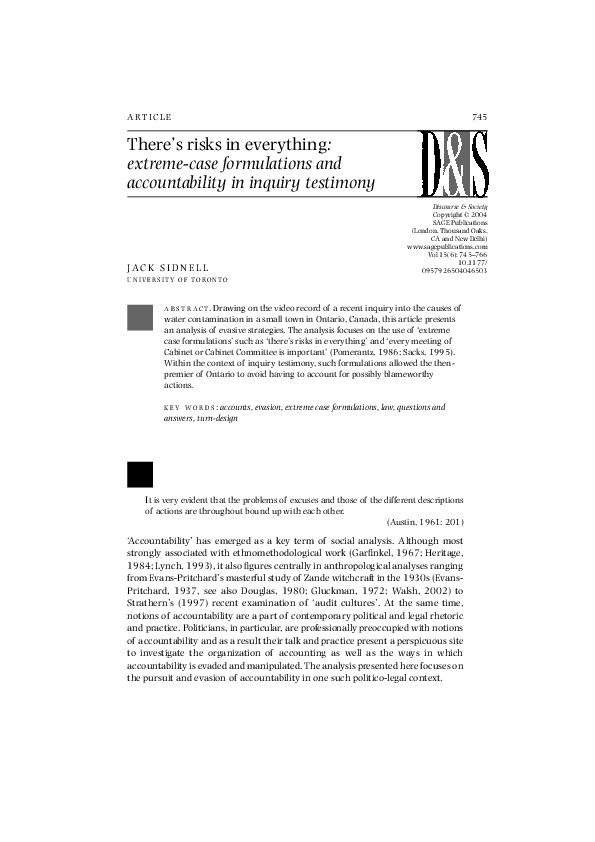 (PDF) There’s risks in everything Extremecase formulations and