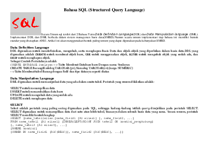(PDF) Bahasa SQL (Structured Query Language
