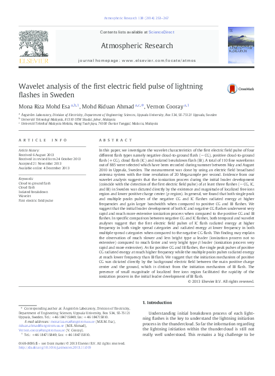(PDF) Wavelet Analysis of the First Electric Field Pulse Produced by ...