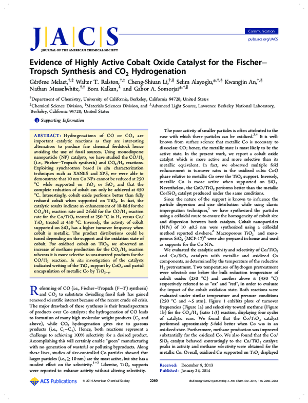 (PDF) Evidence of Highly Active Cobalt Oxide Catalyst for the Fischer− ...