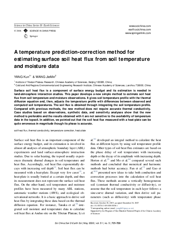 (PDF) A temperature prediction-correction method for estimating surface ...