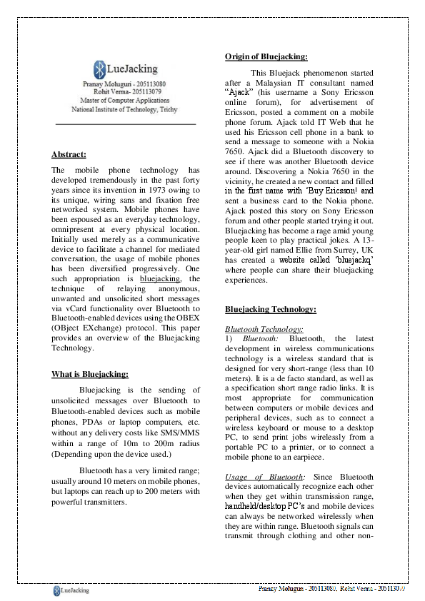 Bluejacking essay 04 picture