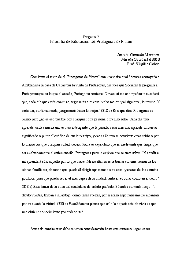 Protagoras essay picture