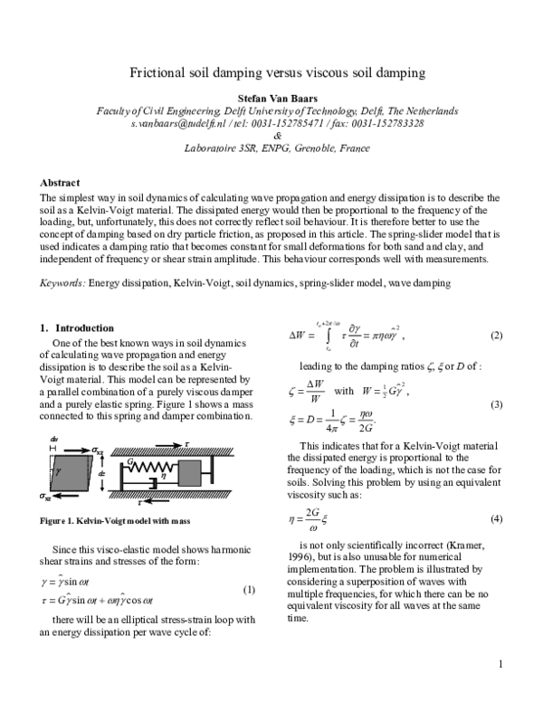 Frictional soil damping versus viscous soil damping Ben Aguilar