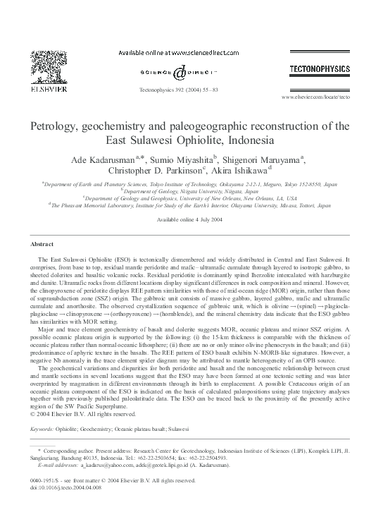 (PDF) Petrology, geochemistry and paleogeographic reconstruction of the ...