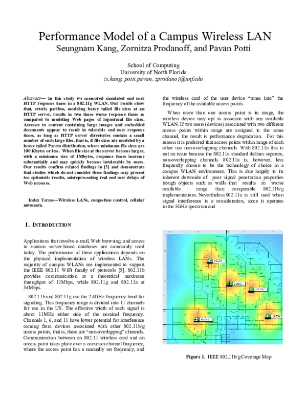 (PDF) Performance Model of a Campus Wireless LAN