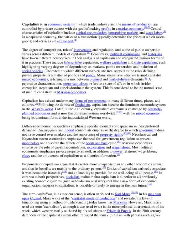 Doc My History On Capitalism Yohana Isindikiro Academiaedu - 