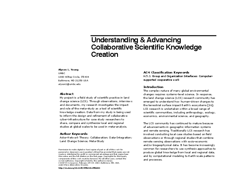 (PDF) Understanding & Advancing Scientific Knowledge Construction