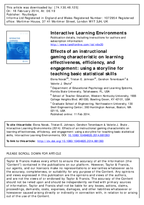 (PDF) Effects of an instructional gaming characteristic on learning ...