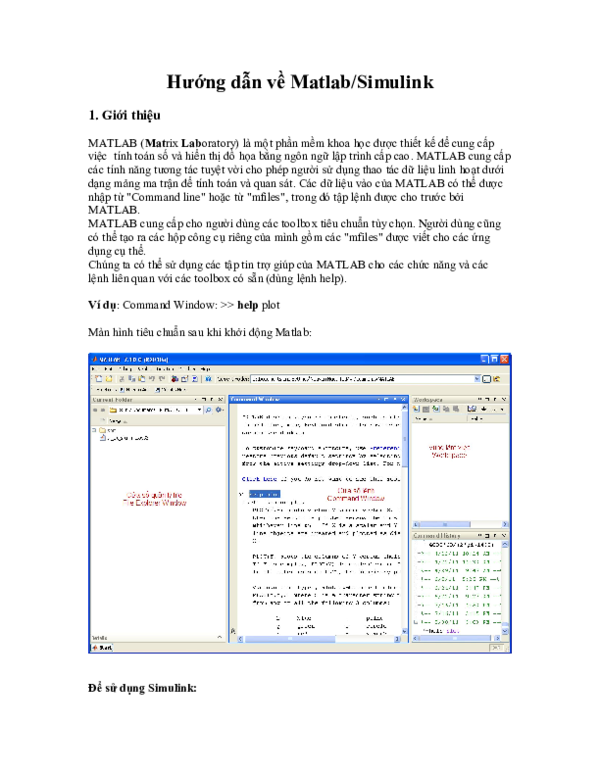 (PDF) Hướng dẫn về Matlab/Simulink