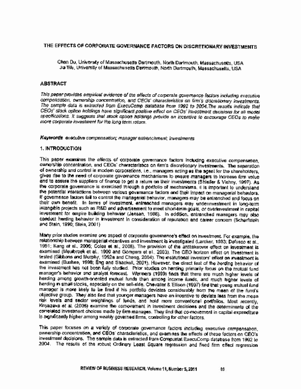 (PDF) The effect of corporate governance factors on discretionary ...