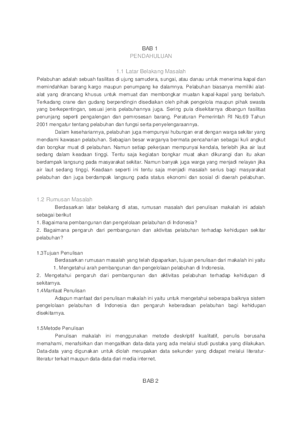 Doc Makalah Pelabuhan 1 Tha Tha Academia Edu