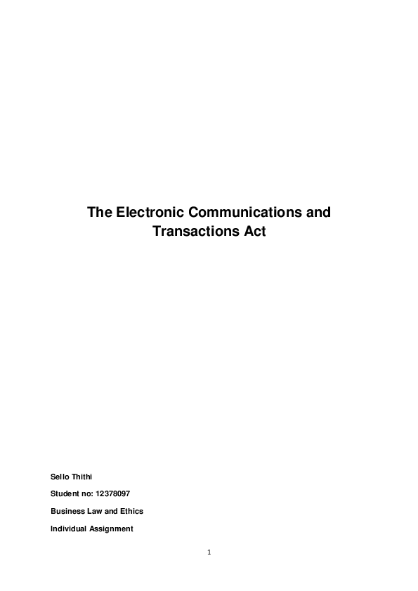 (DOC) Electronic Communications and Trasactions Act