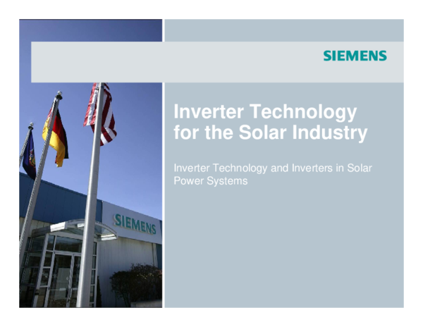 (PDF) Inverter Technology for the Solar Industry Inverter Technology ...