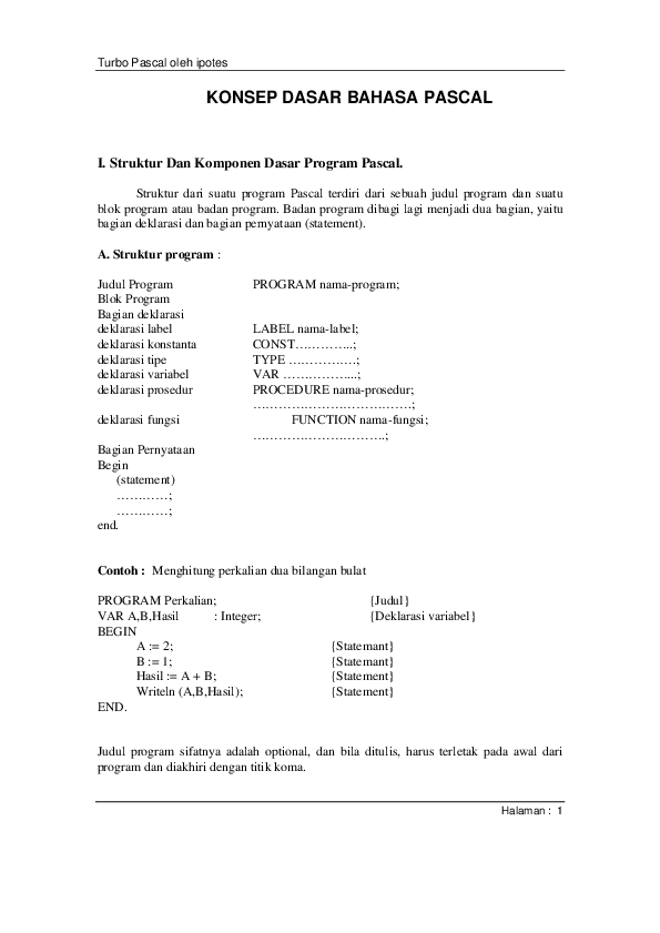 Pascal online compiler picture